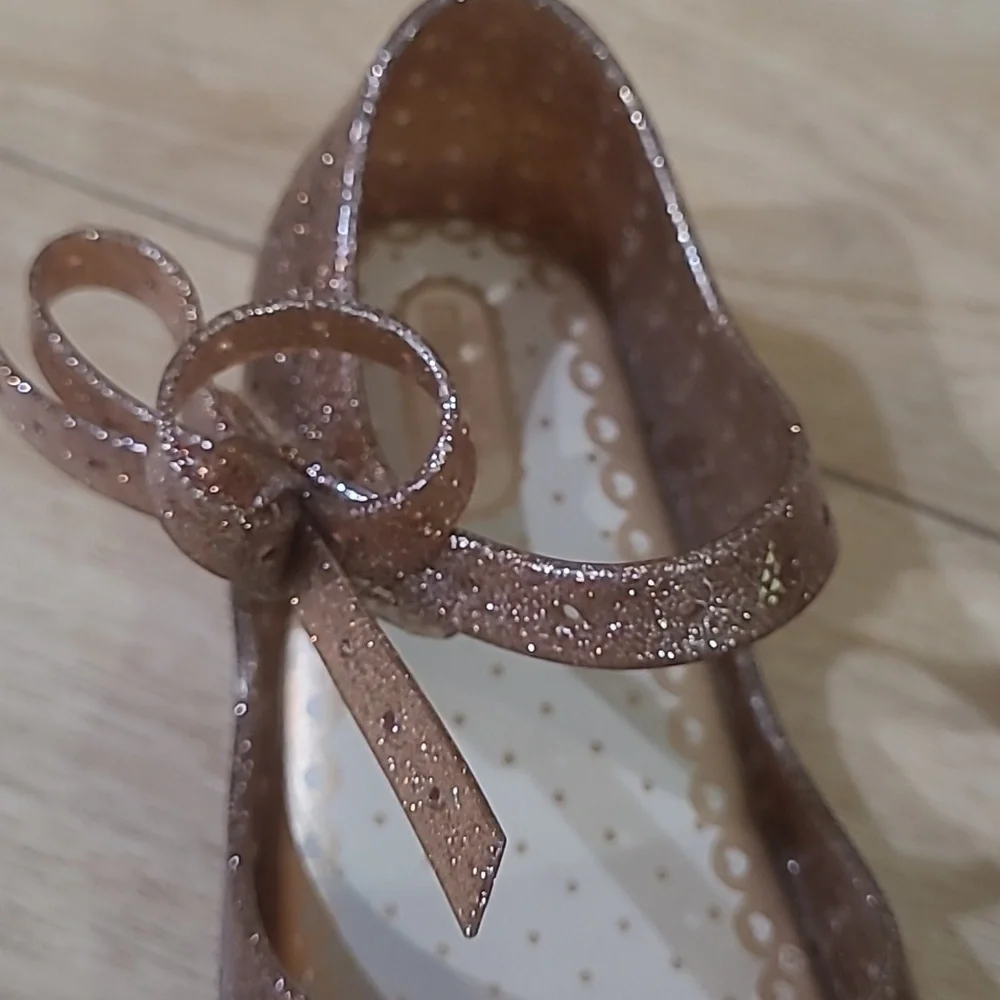 Mini Melissa Glittery Brown Kids Shoes Size 9